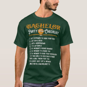 Camiseta Lista de verificación divertida para la despedida 