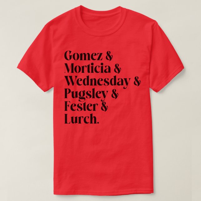 Camiseta Lista de versiones del miércoles (Diseño del anverso)