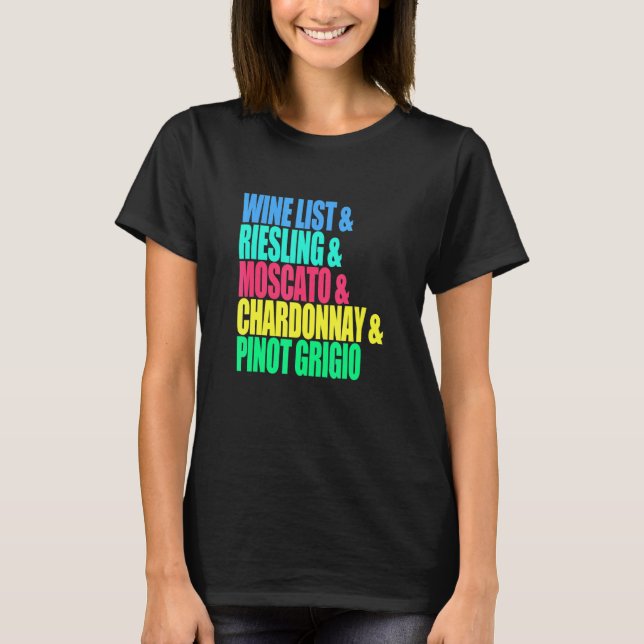 Camiseta Lista De Vinos De Vino Chardonnay Moscow (Anverso)