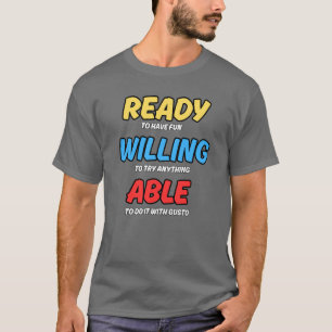 CAMISETA LISTA, DISPUESTA Y CAPAZ - FUN ADVENTURE TEE
