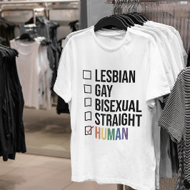Camiseta Lista humana directa de lesbianas y gays bisexuale