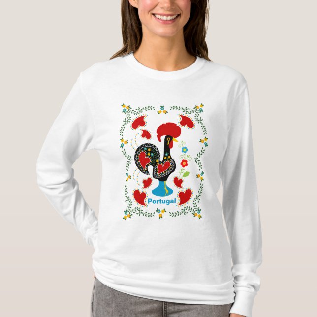 Camiseta Lista tradicional de Portugal en negro (Anverso)
