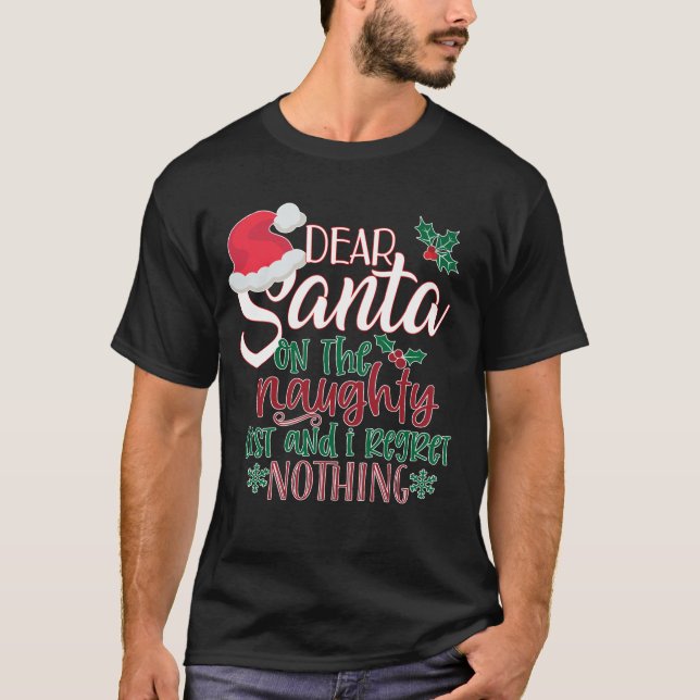 Camiseta Lista traviesa de Santa (Anverso)