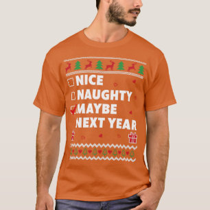Camiseta Lista traviesa Navidades feos diseñan graciosos ta