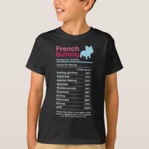 Camiseta Listas de ingredientes de Bulldog francesas