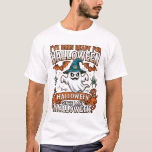 Camiseta Listo Halloween Fantasma Sombrero de Bruja Murciél