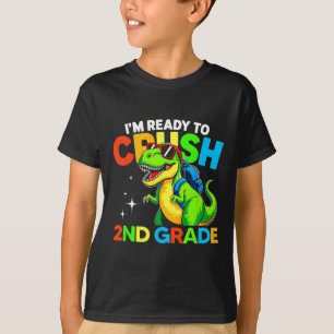 Camiseta Listo Para Aplastar 2do Grado Dinosaurio Primer Dí