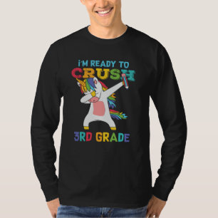 Camiseta Listo para Aplastar 3er Grado Unicornio Lindo Escu