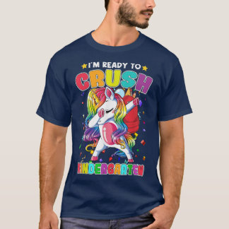 Camiseta Listo Para Aplastar A Kindergarten Dabbing Unicorn