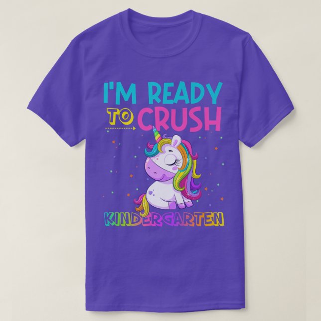 Camiseta Listo Para Aplastar A Kindergarten Unicorn De Vuel (Diseño del anverso)