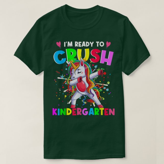 Camiseta Listo Para Aplastar A Kindergarten Unicorn De Vuel (Diseño del anverso)