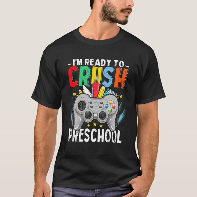 Camiseta Listo Para Aplastar A Los Jugadores De Vídeo Prees (Anverso)