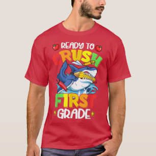 Camiseta Listo para aplastar a tiburón de primer grado de n
