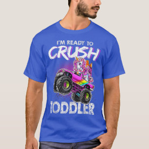 Camiseta Listo para aplastar a un niño pequeño que rosa uni