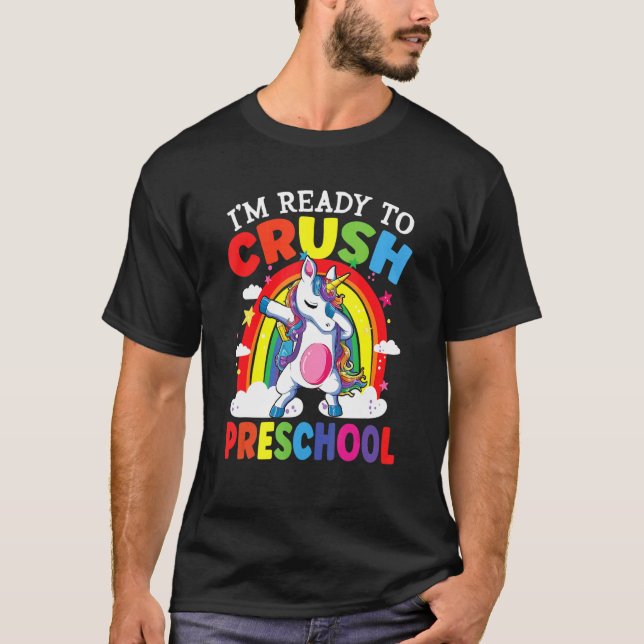 Camiseta Listo Para Aplastar El Dabbing De Unicornio Preesc (Anverso)