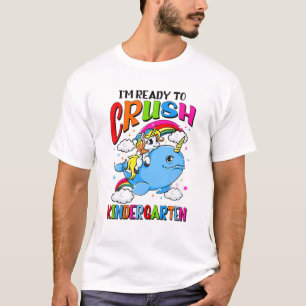 Camiseta Listo Para Aplastar El Jardín De Niños Unicornio N