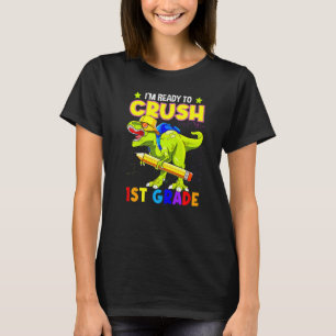 Camiseta Listo Para Aplastar El Primer Grado Dino Rex De Vu