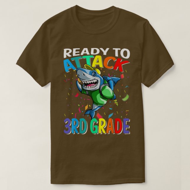 Camiseta Listo Para Atacar A Tiburón De 3er Grado De Vuelta (Diseño del anverso)