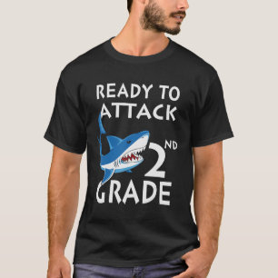 Camiseta Listo Para Atacar El Segundo Grado Meme Shark Stud