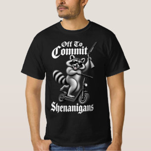 Camiseta Listo para cometer travesuras Patinete Mapache Div