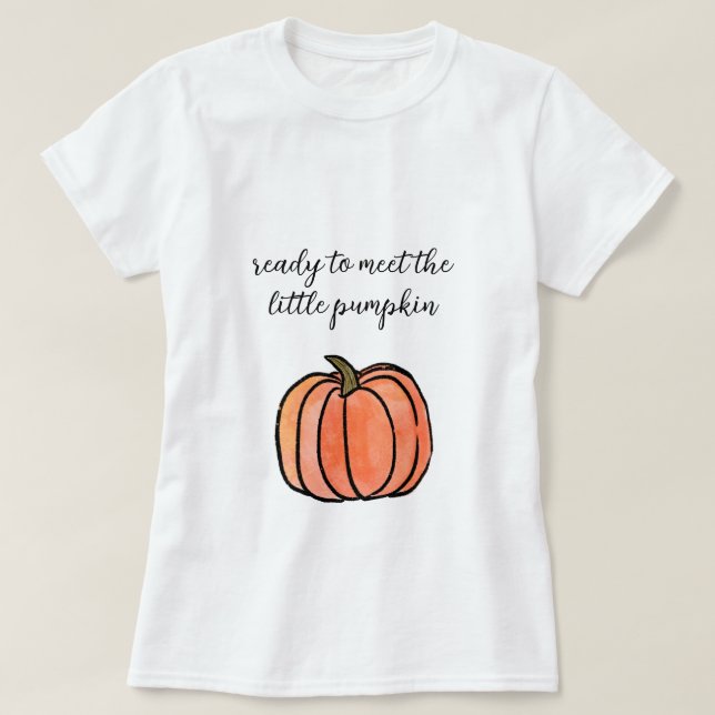 Camiseta Listo para conocer la pequeña calabaza Baby Shower (Diseño del anverso)
