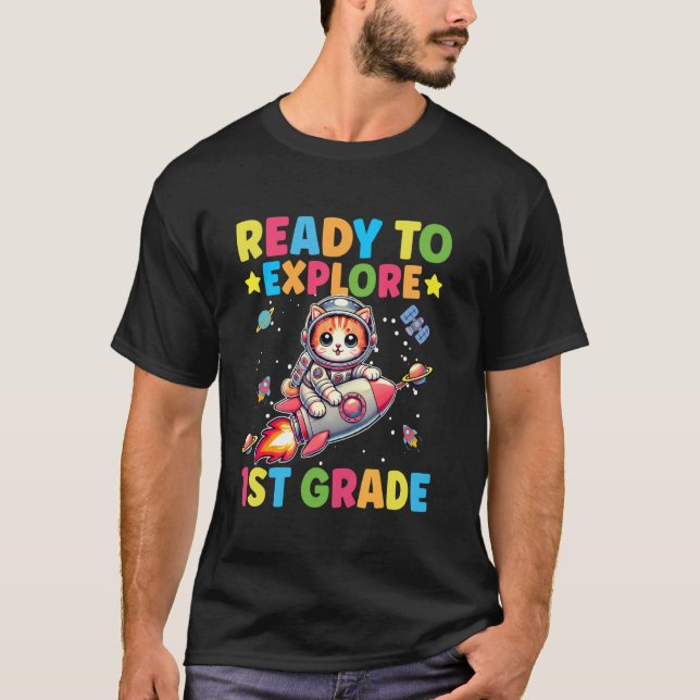 Camiseta Listo Para Explorar 1er Grado Espacio Genial De Re (Anverso)