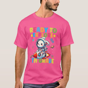 Camiseta Listo para explorar 4to grado conejo divertido de 