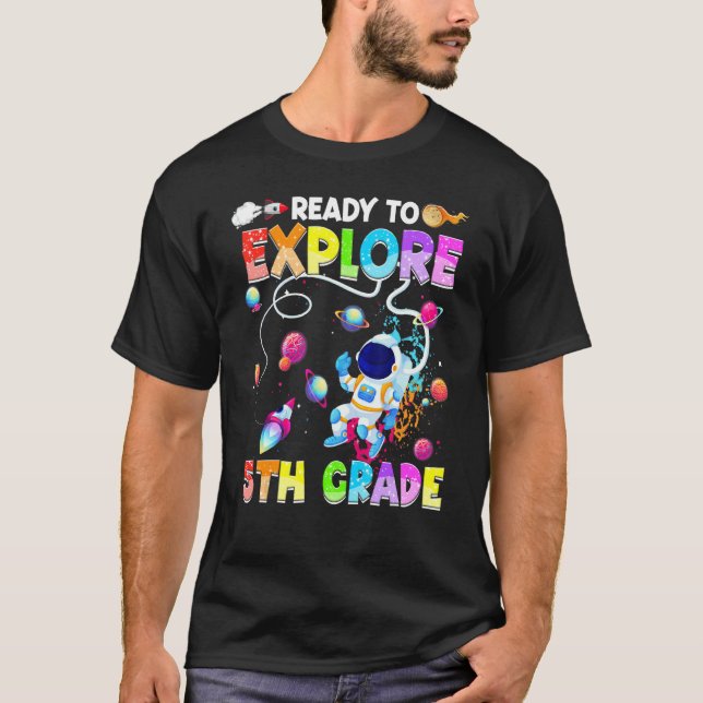 Camiseta Listo Para Explorar 5to Grado Astronauta De Vuelta (Anverso)