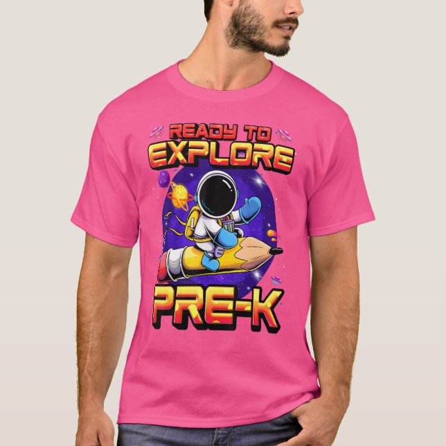 Camiseta Listo Para Explorar A Astronauta Preescolar De Vue (Anverso)