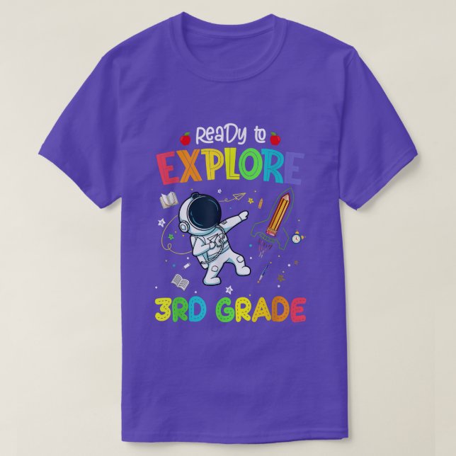 Camiseta Listo para explorar a un astronauta de tercer grad (Diseño del anverso)