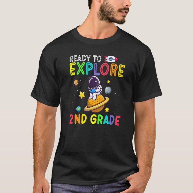 Camiseta Listo Para Explorar Astronauta De 2do Grado De Reg (Anverso)