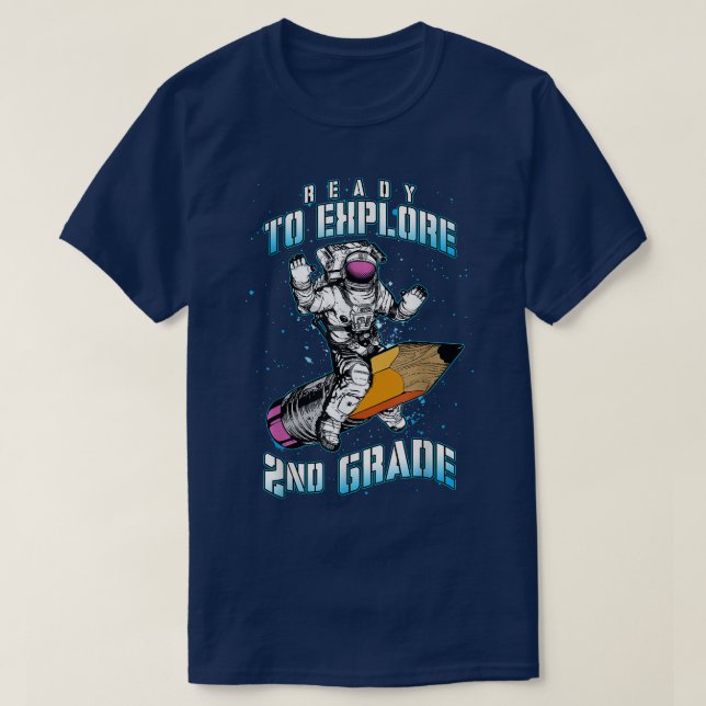 Camiseta Listo Para Explorar Astronauta De Segundo Grado De (Diseño del anverso)