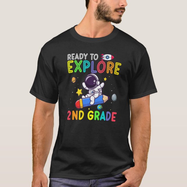 Camiseta Listo Para Explorar Astronauta De Segundo Grado De (Anverso)