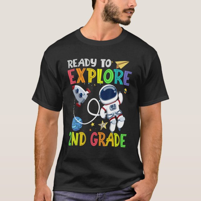Camiseta Listo Para Explorar Astronauta De Segundo Grado De (Anverso)