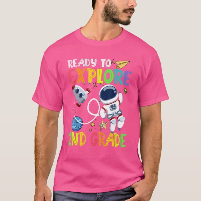 Camiseta Listo Para Explorar Astronauta De Segundo Grado De (Anverso)