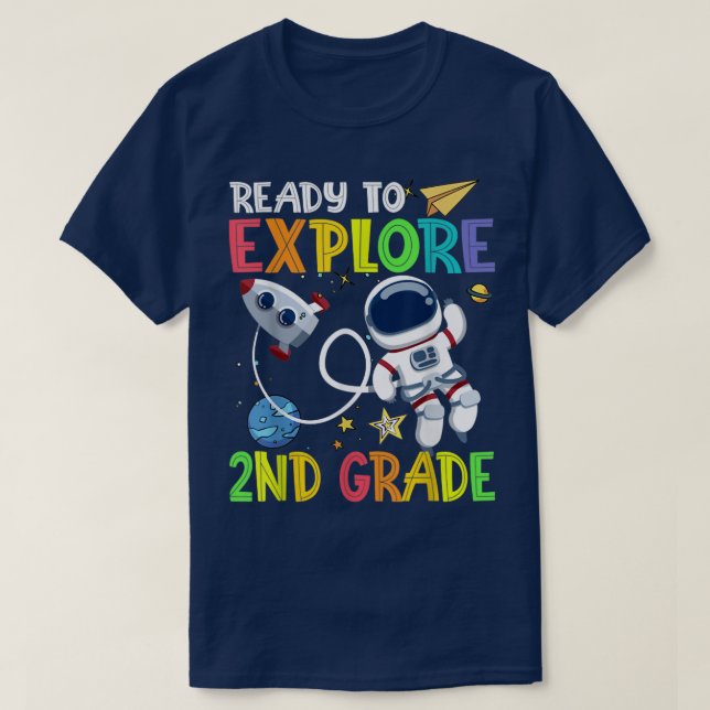 Camiseta Listo Para Explorar Astronauta De Segundo Grado De (Diseño del anverso)