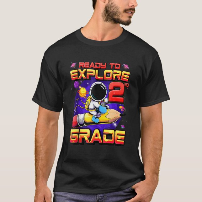 Camiseta Listo Para Explorar Astronauta De Segundo Grado De (Anverso)