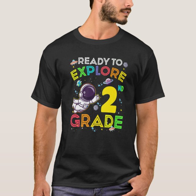 Camiseta Listo Para Explorar Astronauta Lindo Grado 2º Niño (Anverso)