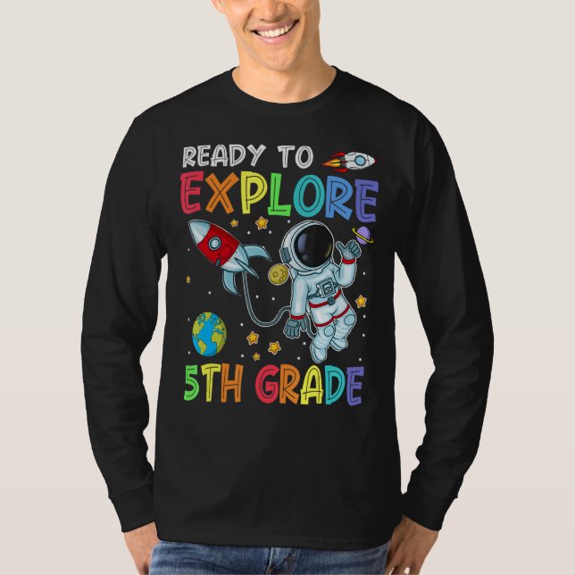 Camiseta Listo para explorar el astronauta de 5º grado Cute (Anverso)