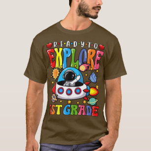 Camiseta Listo para explorar el astronauta de primer grado 