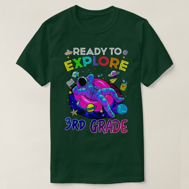 Camiseta Listo para explorar el tercer grado de vuelta a la (Diseño del anverso)