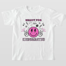 Listo para Kinder Cara Sonriente Retro Rosa