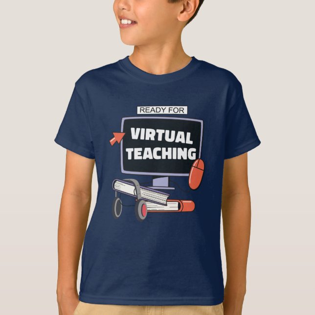 Camiseta Listo para la enseñanza virtual (Anverso)