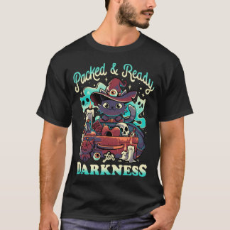 Camiseta Listo Para La Oscuridad - Gato De Bruja Aburrido