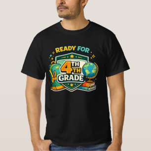 Camiseta Listo para mochila moderna de 4º grado Regreso a c
