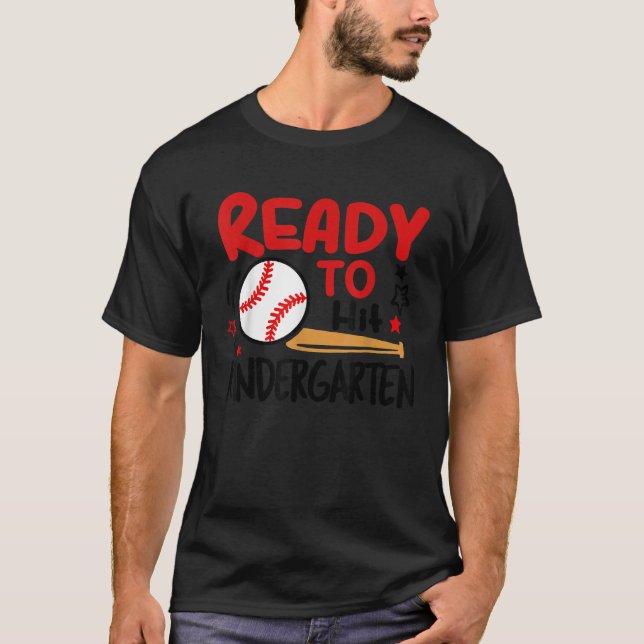 Camiseta Listo para recibir preescolar de béisbol infantil (Anverso)
