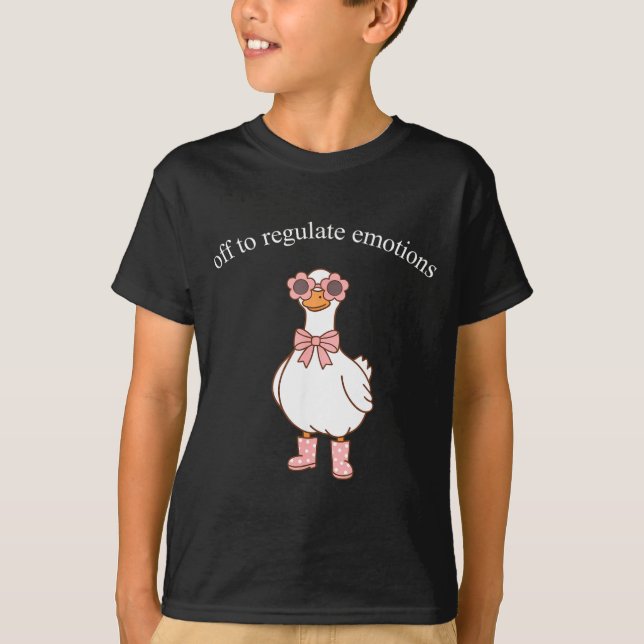 Camiseta Listo para Regular Emociones Ganso Lindo Meme Dive (Anverso)