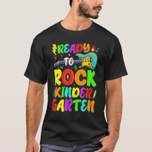 Camiseta Listo Para Rock Kindergarten Guitar Primer Día De 