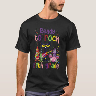 Camiseta Listo Para Rock Quinto Grado Gato Negro De vuelta