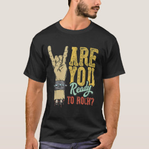 Camiseta Listo Para Rock Vintage Rock Con Rock De Mano Si